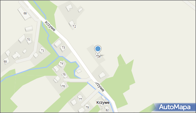 Krzywe, Krzywe, 72a, mapa Krzywe