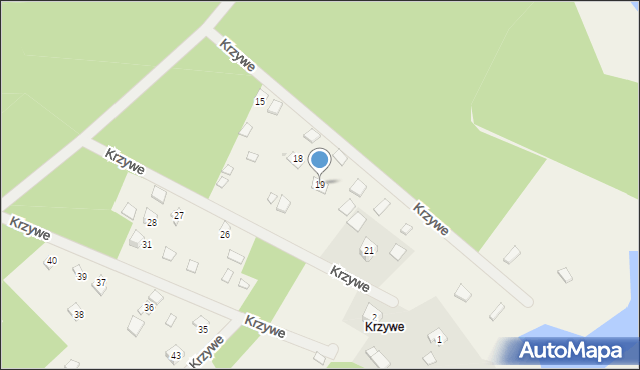 Krzywe, Krzywe, 19, mapa Krzywe