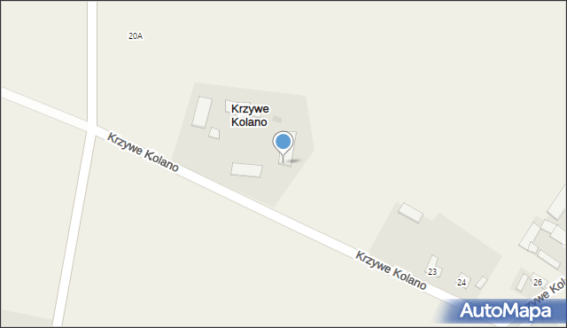 Krzywe Kolano, Krzywe Kolano, 20A, mapa Krzywe Kolano