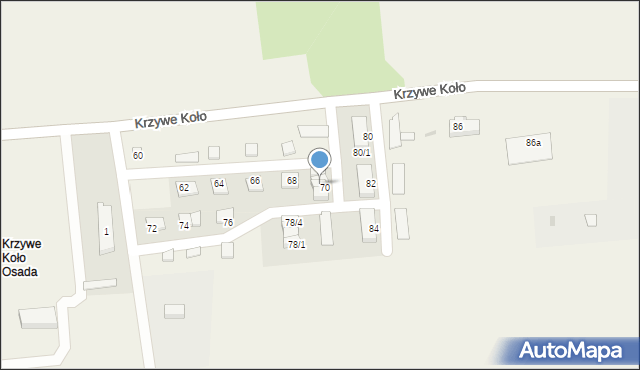 Krzywe Koło, Krzywe Koło, 70/3, mapa Krzywe Koło