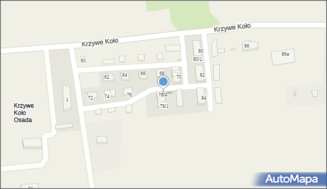 Krzywe Koło, Krzywe Koło, 78/4, mapa Krzywe Koło