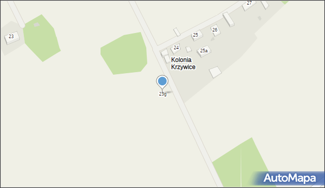 Krzywice, Krzywice, 23g, mapa Krzywice