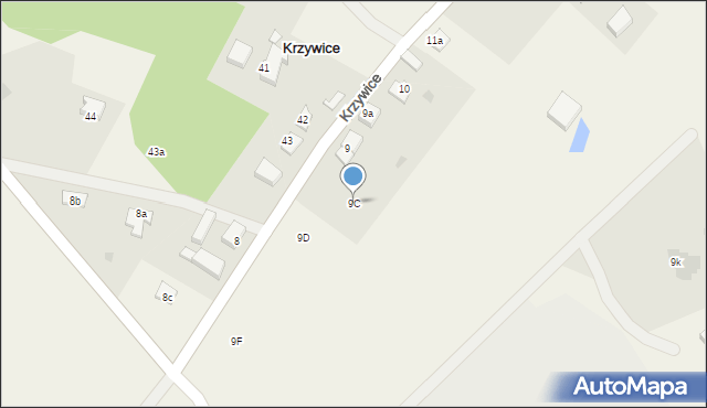 Krzywice, Krzywice, 9C, mapa Krzywice