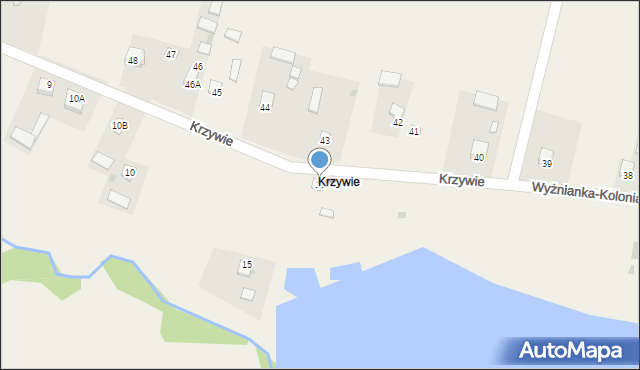 Krzywie, Krzywie, 12, mapa Krzywie