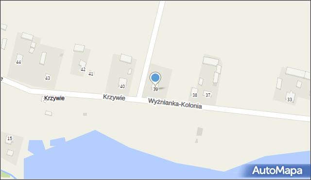 Krzywie, Krzywie, 39, mapa Krzywie