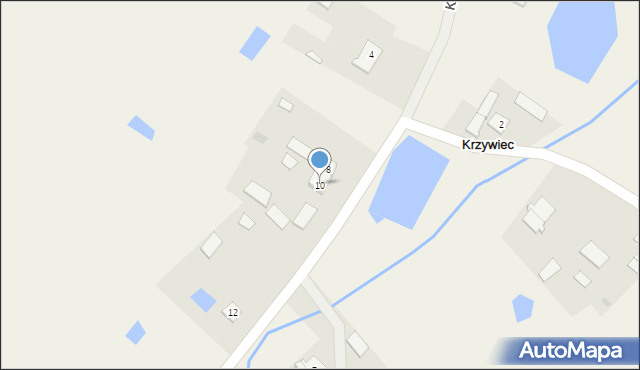 Krzywiec, Krzywiec, 10, mapa Krzywiec