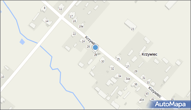 Krzywiec, Krzywiec, 28, mapa Krzywiec