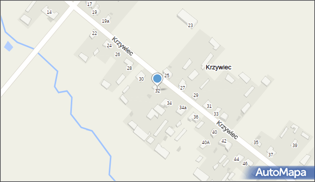 Krzywiec, Krzywiec, 32, mapa Krzywiec