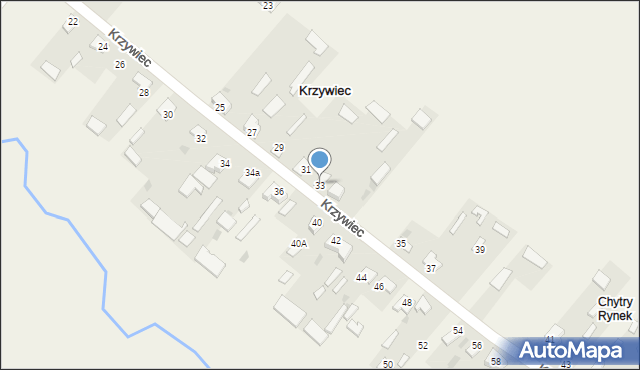 Krzywiec, Krzywiec, 33, mapa Krzywiec