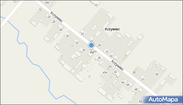 Krzywiec, Krzywiec, 34a, mapa Krzywiec