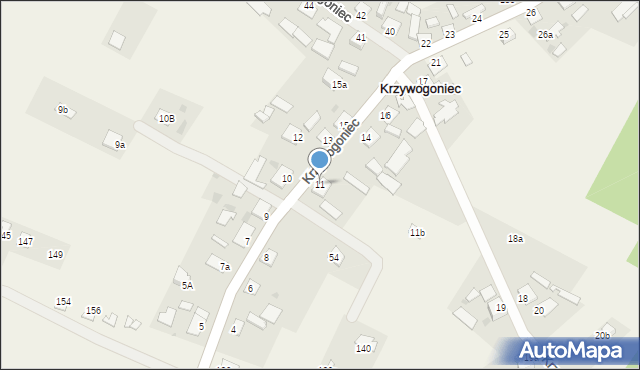 Krzywogoniec, Krzywogoniec, 11, mapa Krzywogoniec