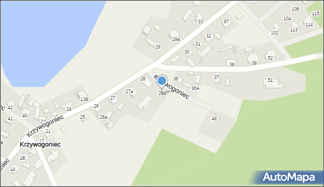 Krzywogoniec, Krzywogoniec, 28a, mapa Krzywogoniec
