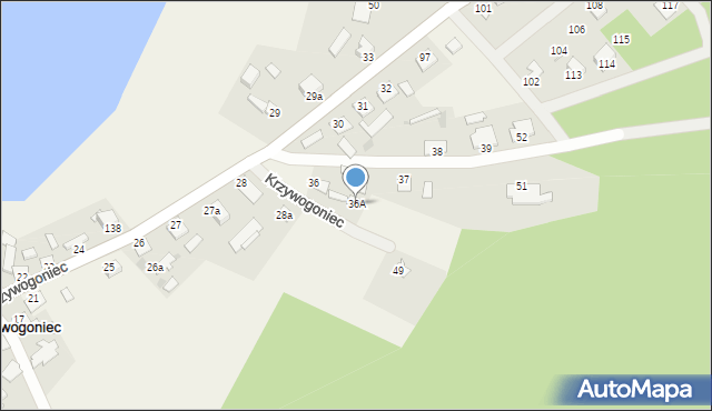 Krzywogoniec, Krzywogoniec, 36A, mapa Krzywogoniec