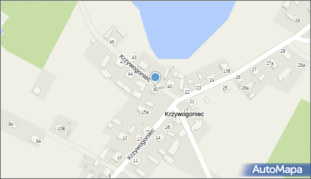 Krzywogoniec, Krzywogoniec, 41, mapa Krzywogoniec