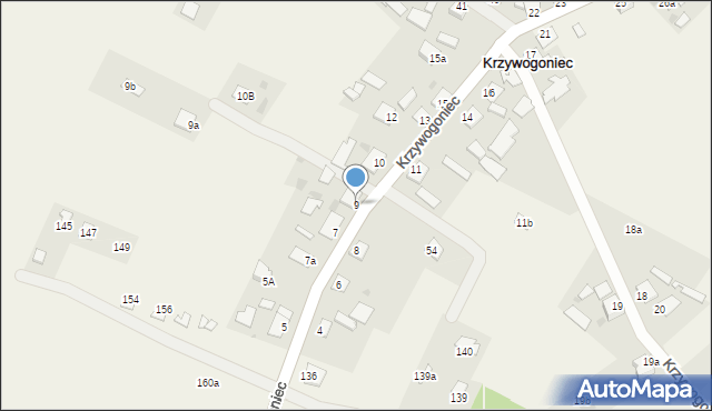 Krzywogoniec, Krzywogoniec, 9, mapa Krzywogoniec