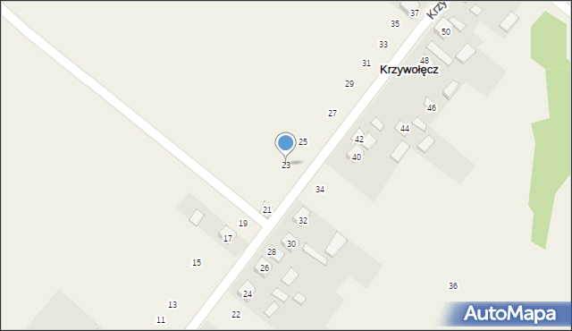 Krzywołęcz, Krzywołęcz, 23, mapa Krzywołęcz