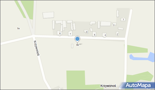 Krzywonoś, Krzywonoś, 8a, mapa Krzywonoś