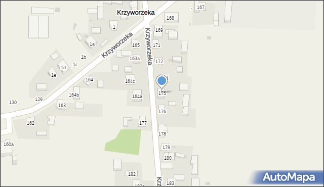 Krzyworzeka, Krzyworzeka, 175, mapa Krzyworzeka