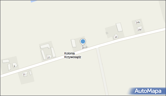 Krzywosądz, Krzywosądz, 13, mapa Krzywosądz