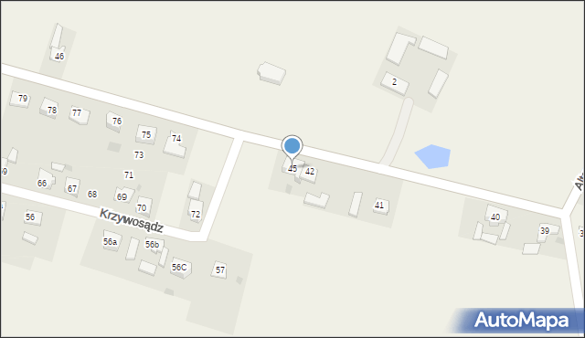 Krzywosądz, Krzywosądz, 45, mapa Krzywosądz