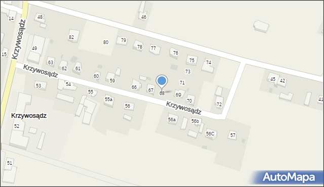 Krzywosądz, Krzywosądz, 68, mapa Krzywosądz