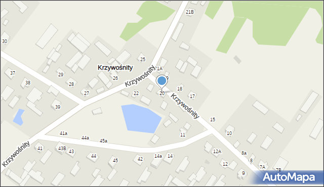 Krzywośnity, Krzywośnity, 20, mapa Krzywośnity