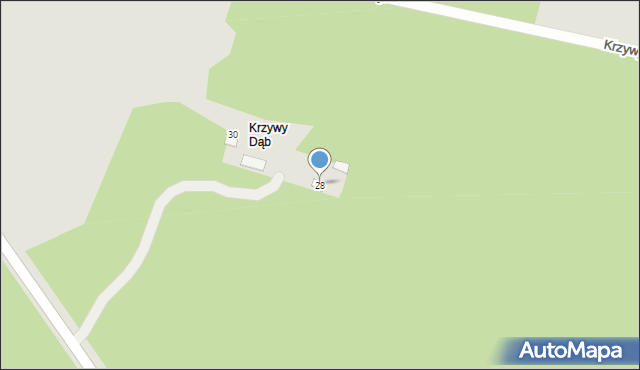 Krzywy Dąb, Krzywy Dąb, 1, mapa Krzywy Dąb