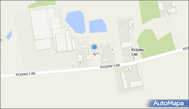 Krzywy Las, Krzywy Las, 5a, mapa Krzywy Las
