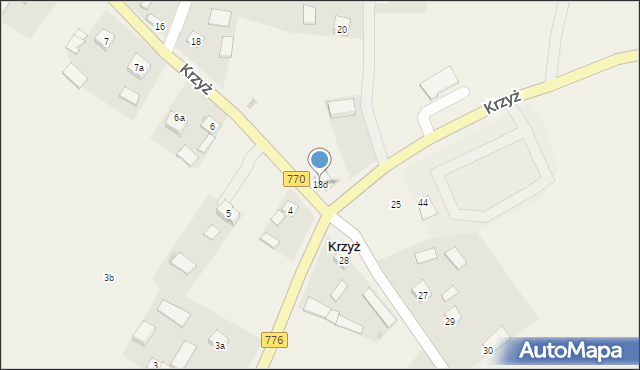 Krzyż, Krzyż, 18d, mapa Krzyż