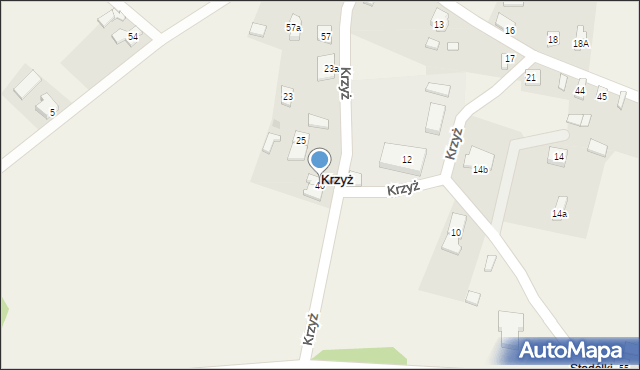 Krzyż, Krzyż, 40, mapa Krzyż