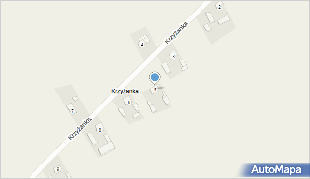 Krzyżanka, Krzyżanka, 5, mapa Krzyżanka