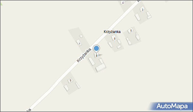 Krzyżanka, Krzyżanka, 8, mapa Krzyżanka