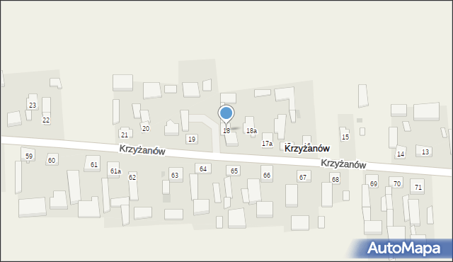 Krzyżanów, Krzyżanów, 18, mapa Krzyżanów