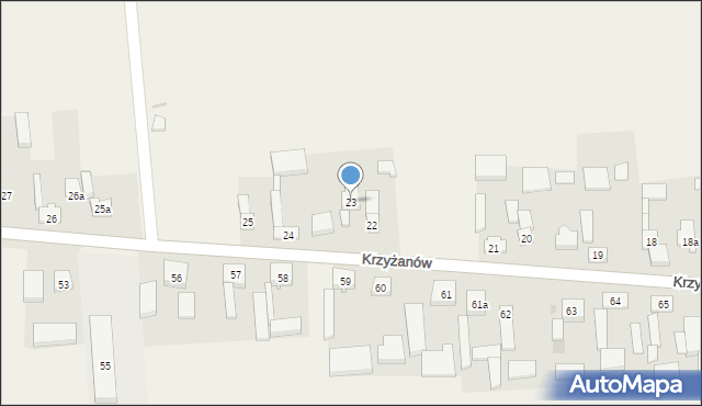 Krzyżanów, Krzyżanów, 23, mapa Krzyżanów