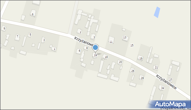 Krzyżanowice, Krzyżanowice, 16, mapa Krzyżanowice