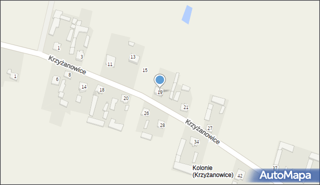 Krzyżanowice, Krzyżanowice, 19, mapa Krzyżanowice