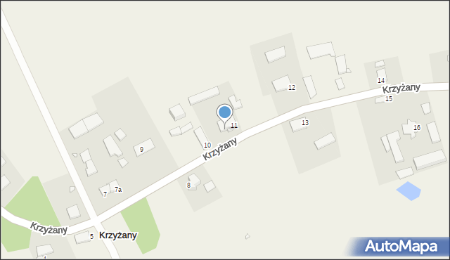 Krzyżany, Krzyżany, 11A, mapa Krzyżany