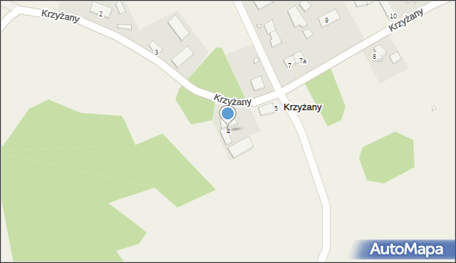 Krzyżany, Krzyżany, 4, mapa Krzyżany