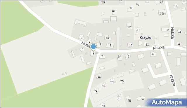 Krzyże, Krzyże, 5, mapa Krzyże