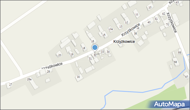 Krzyżkowice, Krzyżkowice, 32, mapa Krzyżkowice