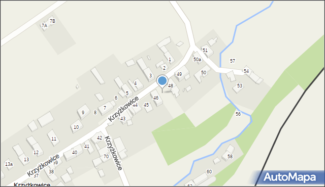 Krzyżkowice, Krzyżkowice, 47, mapa Krzyżkowice