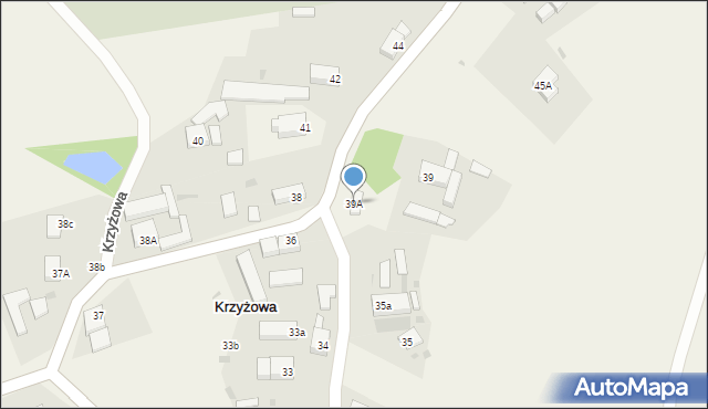 Krzyżowa, Krzyżowa, 39A, mapa Krzyżowa