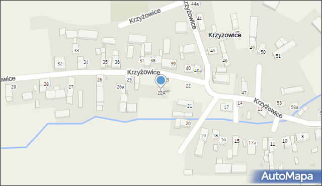 Krzyżowice, Krzyżowice, 22A, mapa Krzyżowice