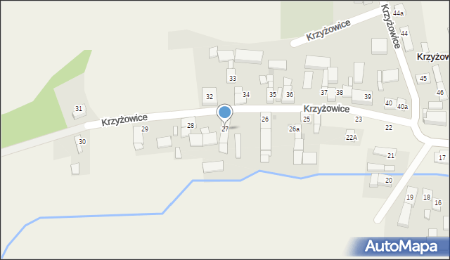 Krzyżowice, Krzyżowice, 27, mapa Krzyżowice