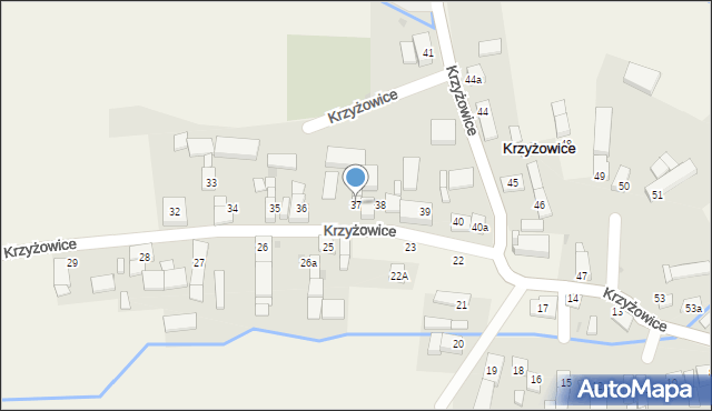 Krzyżowice, Krzyżowice, 37, mapa Krzyżowice