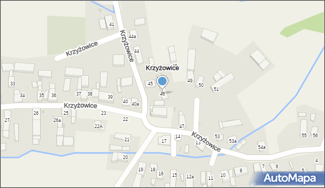 Krzyżowice, Krzyżowice, 46, mapa Krzyżowice