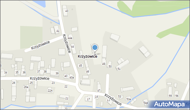 Krzyżowice, Krzyżowice, 48, mapa Krzyżowice