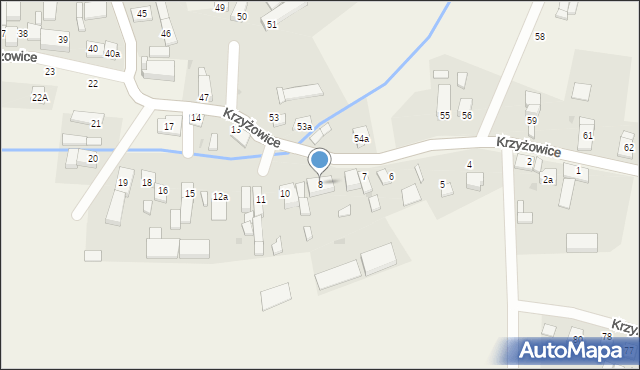 Krzyżowice, Krzyżowice, 8, mapa Krzyżowice