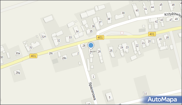 Krzyżowice, Krzyżowice, 27, mapa Krzyżowice