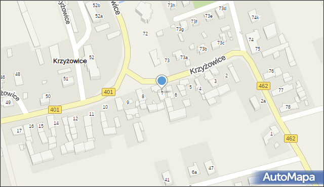 Krzyżowice, Krzyżowice, 7, mapa Krzyżowice